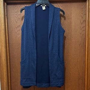 Duluth Trading Co Blue Sleeveless Open Vest
